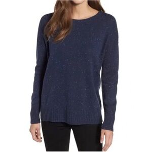 CASLON Blue Speckled Knit Sweater Small